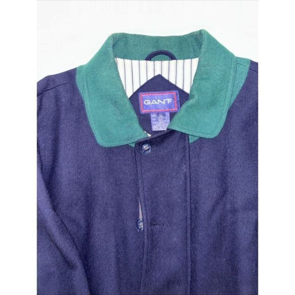 GANT Parka Jacket Mens XL Navy W/Green Collar - Picture 2 of 4